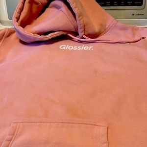 Glossier Pink Hoodie (hooded sweatshirt) Size L